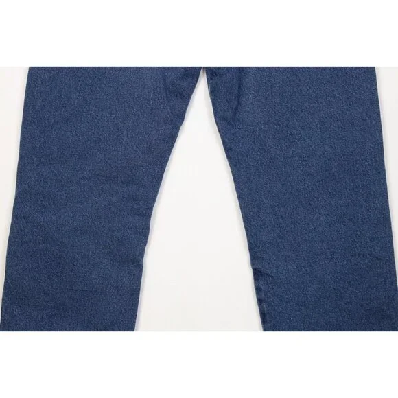 Vintage Cabelas Mens 36x32 Faded Fleece Lined Wide Leg Denim Jeans Blue Cotton